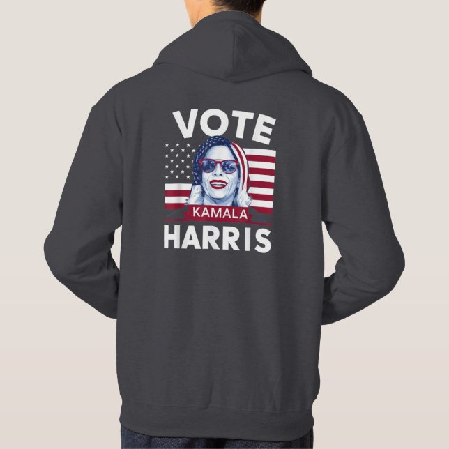 Moletom Vote Kamala Harris 2024 Presidente EUA Flag (Verso)