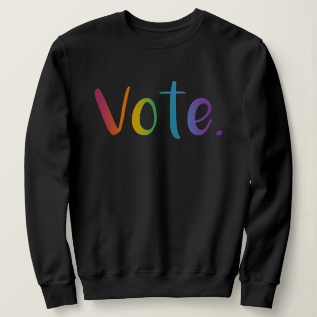 Moletom "Votem." Rainbow Ombre (Frente do Design)
