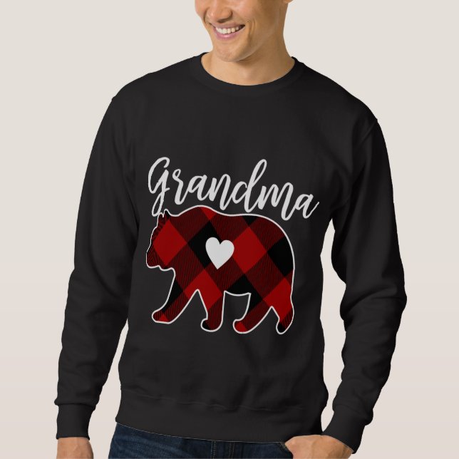 Moletom Vovó Bear Natal Desorte de Xadrez Buffalo (Frente)