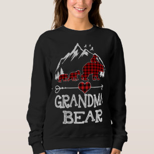 Moletom Vovó Bear Natal Pajama Xadrez Vermelha Buffalo Fa
