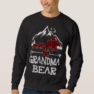 Moletom Vovó Bear Natal Pajama Xadrez Vermelha Buffalo Fa