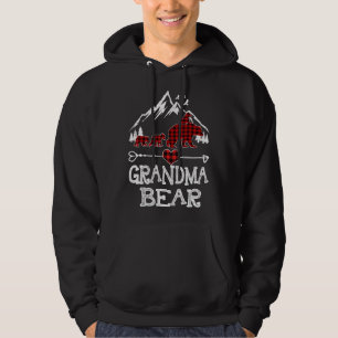 Moletom Vovó Bear Natal Pajama Xadrez Vermelha Buffalo Fa