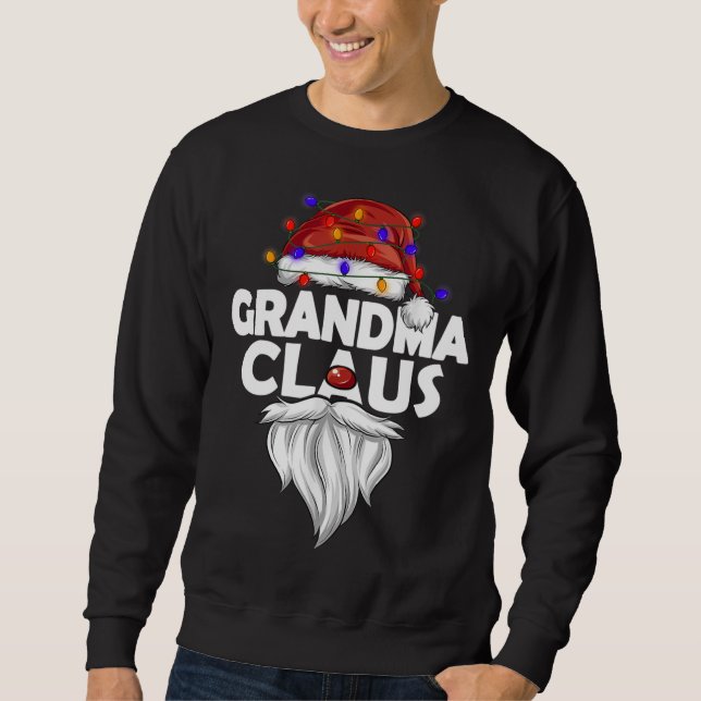 Moletom Vovó Claus Natal Família Pajama Correspondente Xma (Frente)