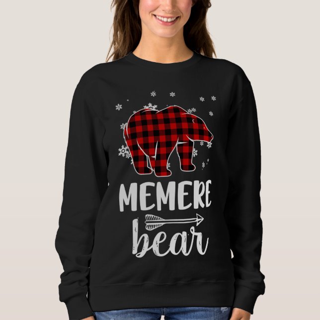Moletom Vovó Memere Bear Natal Pajama Red Xadrez Buf (Frente)