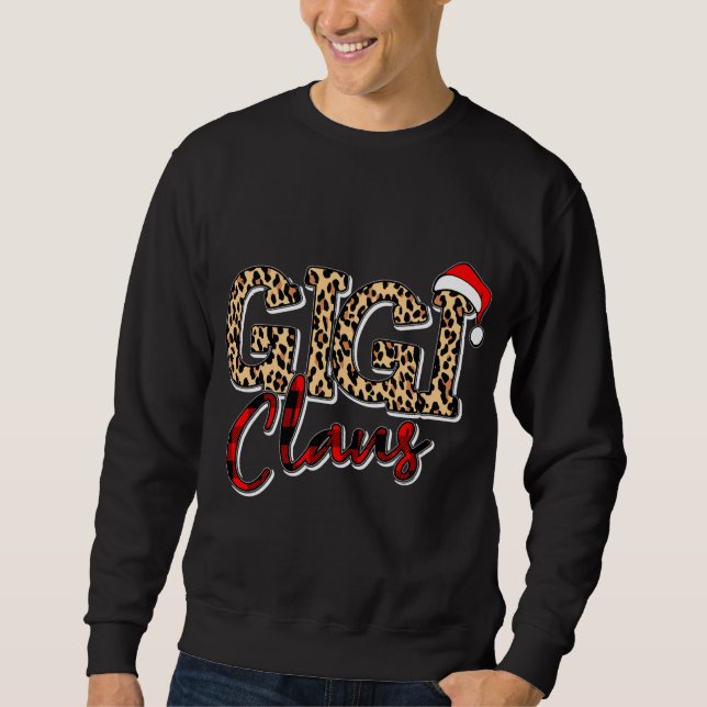 Moletom Vovó Natal Santa Hat Gigi Claus Leopard Buf (Frente)