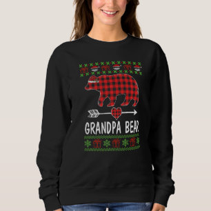 Moletom Vovô Papai noel Urso Vermelho Xadrez Família Pijam