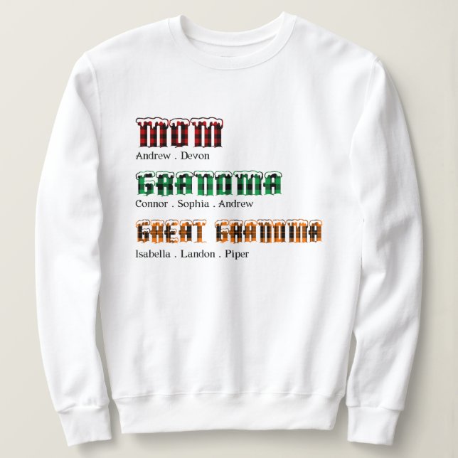 Moletom Vovó Presente No Natal (Frente do Design)