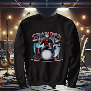 Moletom Vovô Rockeiro Tocando Bateria