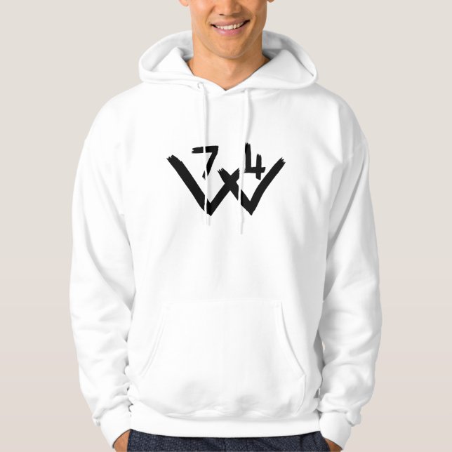 Moletom W74 Hoodie Branco (Frente)