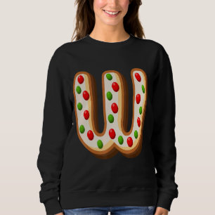 Moletom W Letra Maiúscula de Biscoito de Natal Mais Pura -