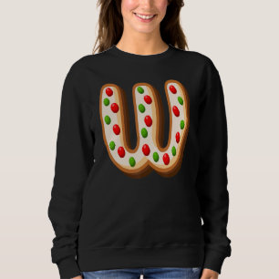 Moletom W Letra Maiúscula de Biscoito de Natal Mais Pura -