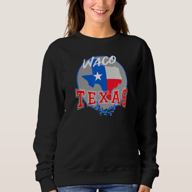 Moletom Waco Texas in Red  White  & Blue Bonnet Flower (Frente)