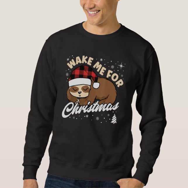 Moletom Wake Me Up When It's Christmas Sleeping Sloth (Frente)