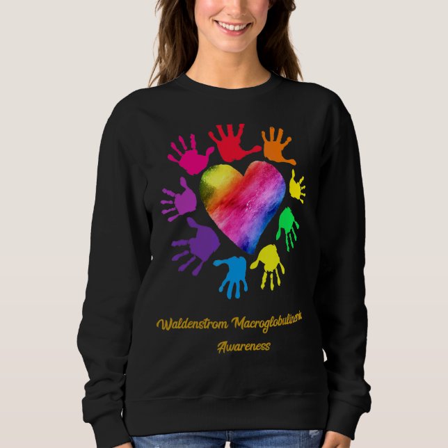 Moletom Waldenstrom Macroglobulinemia Mãos de Consciência (Frente)