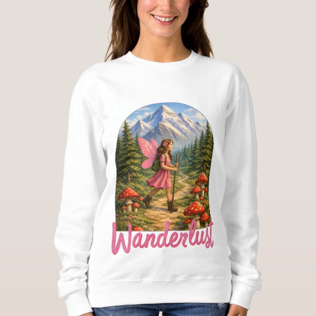 Moletom Wanderlust Mountain Fairy Hiker Fairycore Mushroom (Frente)