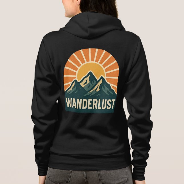 Moletom Wanderlust Retro Blue Mountain Sunrise Outdoor Sun (Verso)