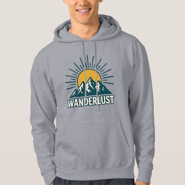 Moletom Wanderlust Retro Teal Mountain Sunrise | Hiking (Frente)