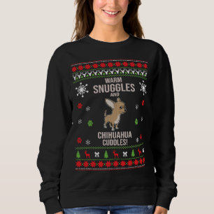 Moletom Warm Snuggles And Chihuahua Cuddles! Christmas