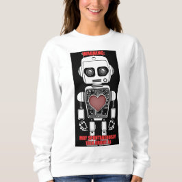Moletom Warning: May Talk About AI White Sweatshirt