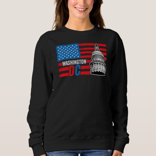 Moletom Washington Dc Capitol Hill American Flag Usa orgul (Frente)