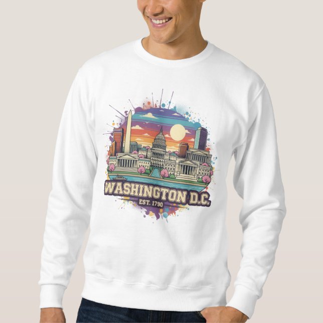Moletom Washington DC Skyline | Orgulho da Cidade Capital  (Frente)