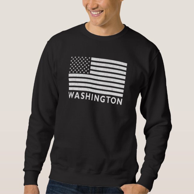 Moletom Washington USA Flag Washington American Flag US Ho (Frente)