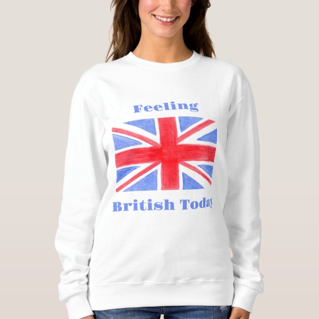 Moletom Watercolor Union Jack Flag Feeling British (Frente)