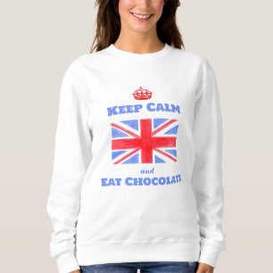 Moletom Watercolor Union Jack Mantenha a Calma Coma Chocol