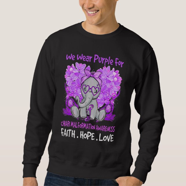 Moletom We Wear Purple Chiari Malformation Awareness Messy (Frente)