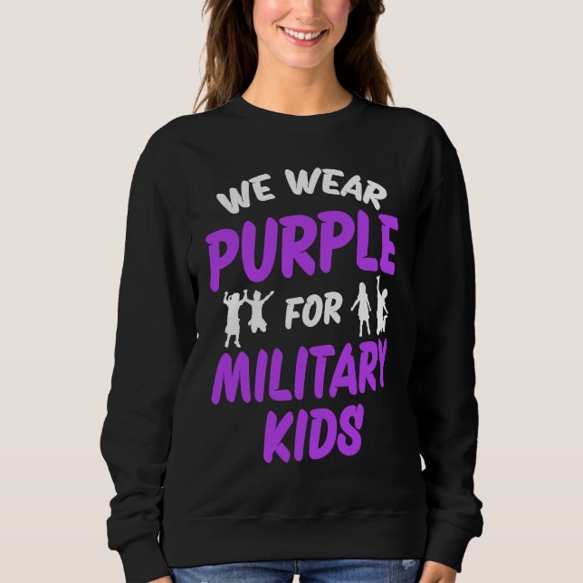 Moletom We Wear Purple For Military Kids (Frente)