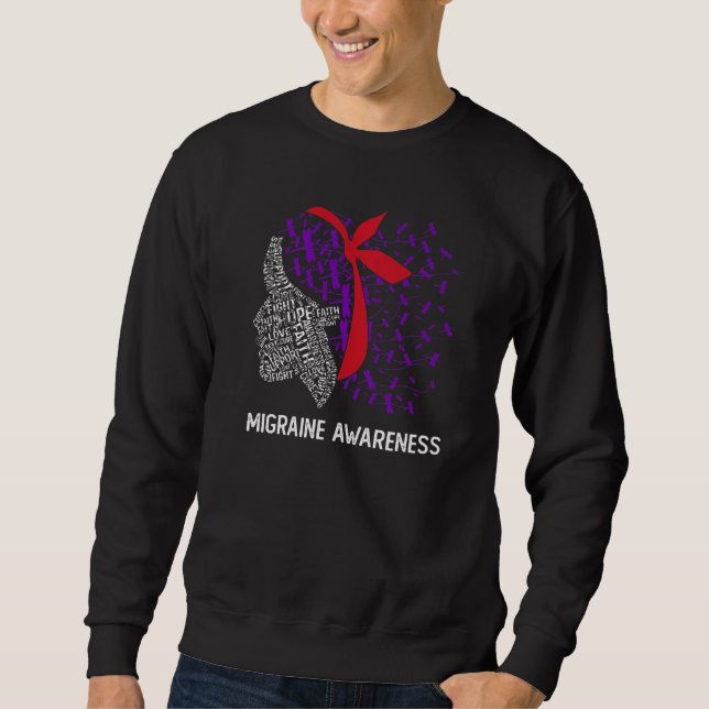 Moletom We Wear Purple & Red For Migraine Awareness (Frente)