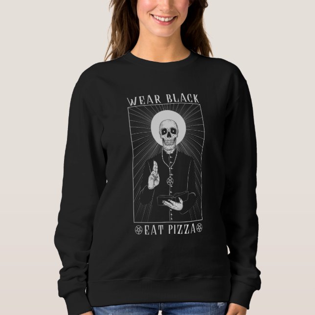 Moletom Wear Black Eat Pizza I Goth Satan Satanism (Frente)