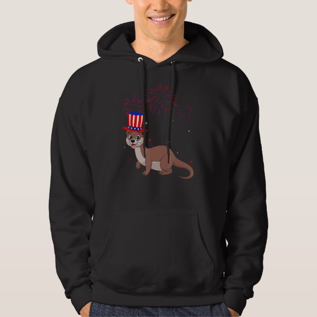 Moletom Weasel Graphic Red White Blue Fireworks Decor 4º (Frente)