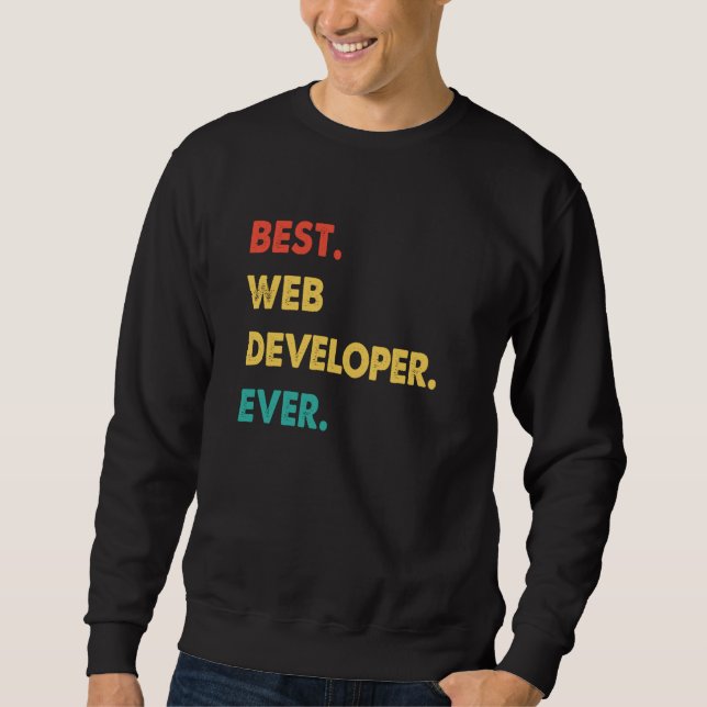 Moletom Web Developer Retro Best Web Developer Ever (Frente)