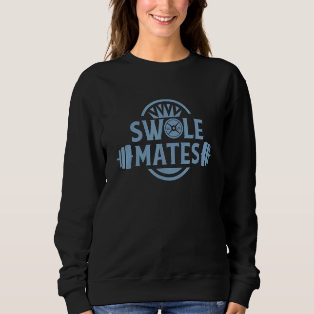 Moletom Weightlifting Gym Workout   Swole Mates Couples (Frente)