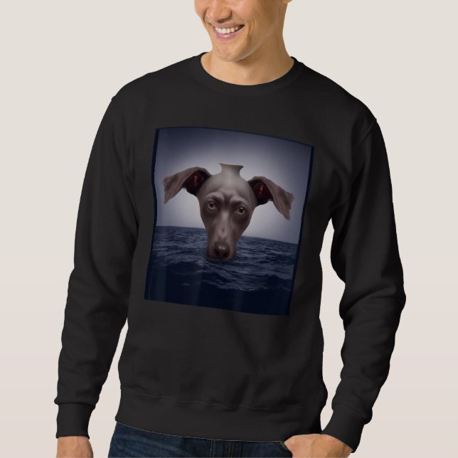 Moletom Weimaraner cachorrinho trabalho de arte com cão re (Frente)
