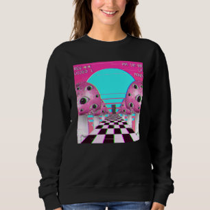 Moletom Weircore Vaporwave Aestético Mushroom Eyes Retro