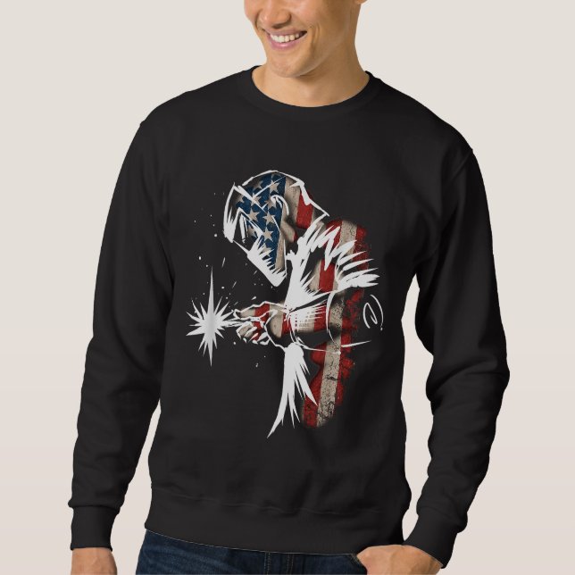Moletom Welder American Flag USA Patriotic Welder Gift (Frente)