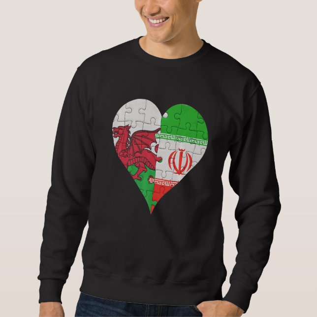 Moletom Welsh Iranian Flag Heart (Frente)