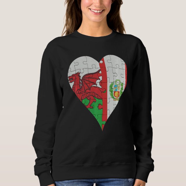 Moletom Welsh Peruvian Flag Heart (Frente)