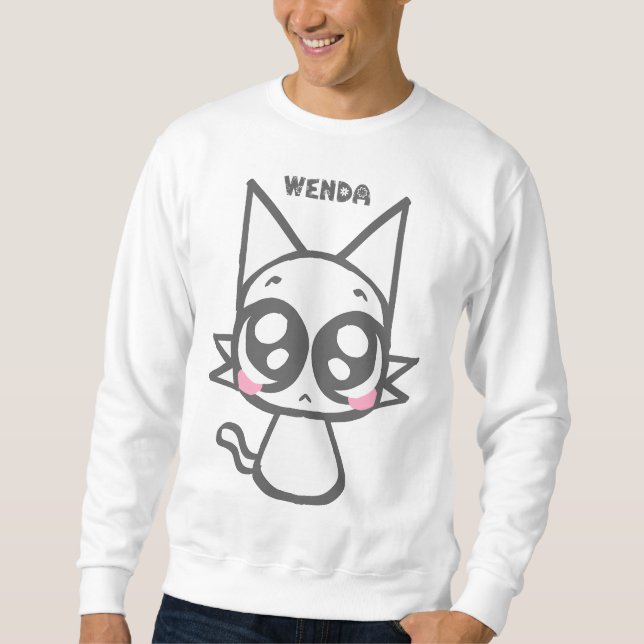 Moletom Wenda the White Cat Sprunki - Adorável Furry Chara (Frente)
