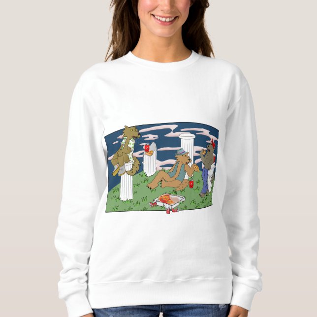 Moletom Werewolves Having Pizza Women's Sweatshirt (Frente)