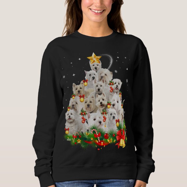 Moletom West Highland White Terrier, Luzes de Árvore de Na (Frente)