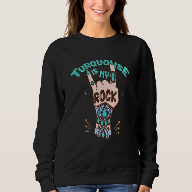 Moletom Western Boho Turquoise É A Minha Garota Rodeo (Frente)
