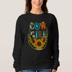 Moletom Western Country Sunflower Cowhide Serape Horsesho