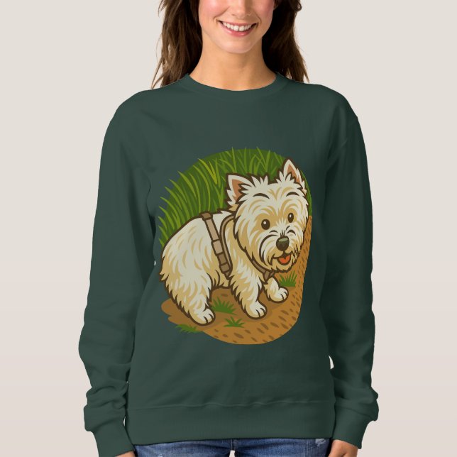 Moletom Westie Feliz na Trilha da Natureza (Frente)