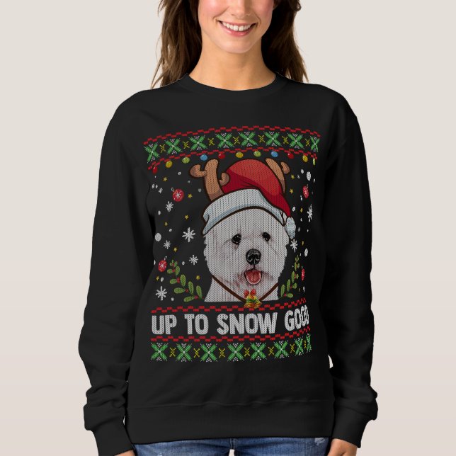 Moletom Westin Dog Reindeer Christmas Ugly Sweater (Frente)