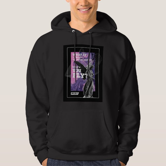 Moletom What If You Fly Motivational Typography hoodie  (Frente)