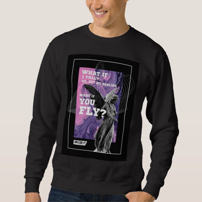 Moletom What If You Fly Motivational Typography sweatshirt (Frente)
