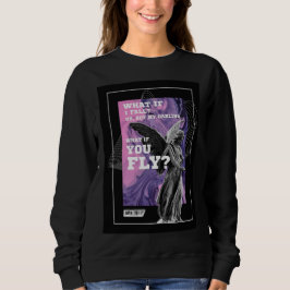Moletom What If You Fly Motivational Typography sweatshirt